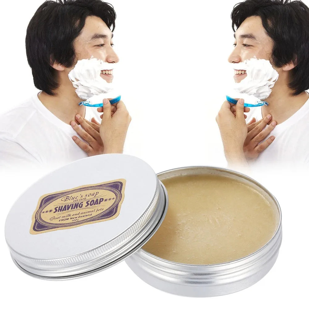 Men 100g Goat Milk Scent Beard Shaving Soap Handmade Cream Foaming Lather Barber Salon Tool for Men Traditional Wet Shaving