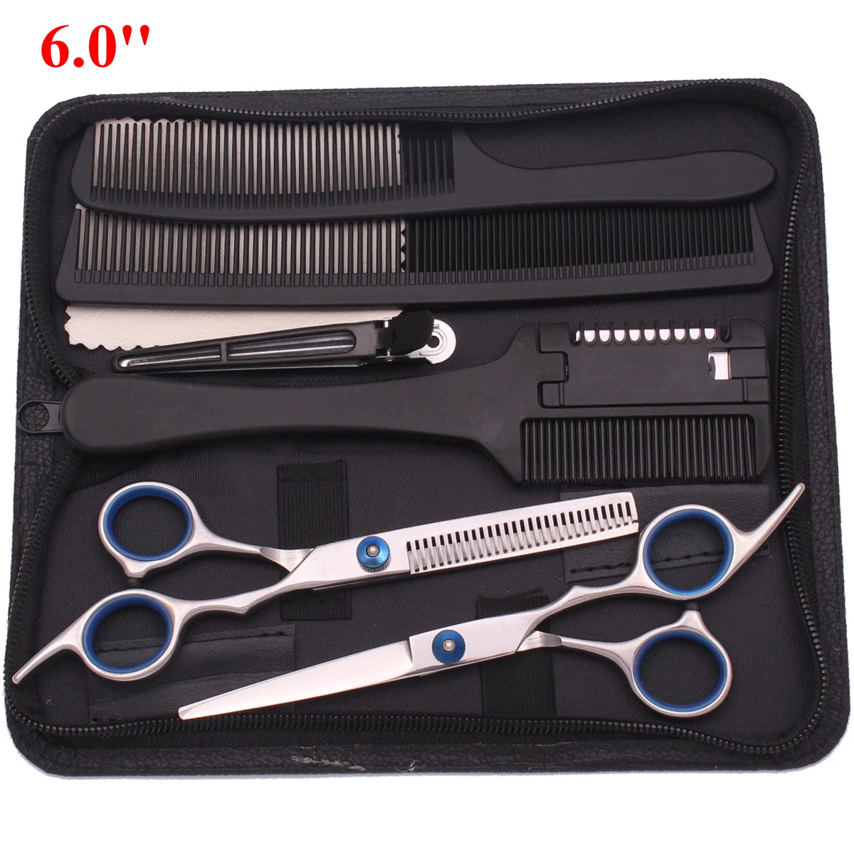 6'' Professional Hair Scissors Thinning Cutting Shears Hairdressing Comb Razor Set Salon Barber & Home Japan Steel