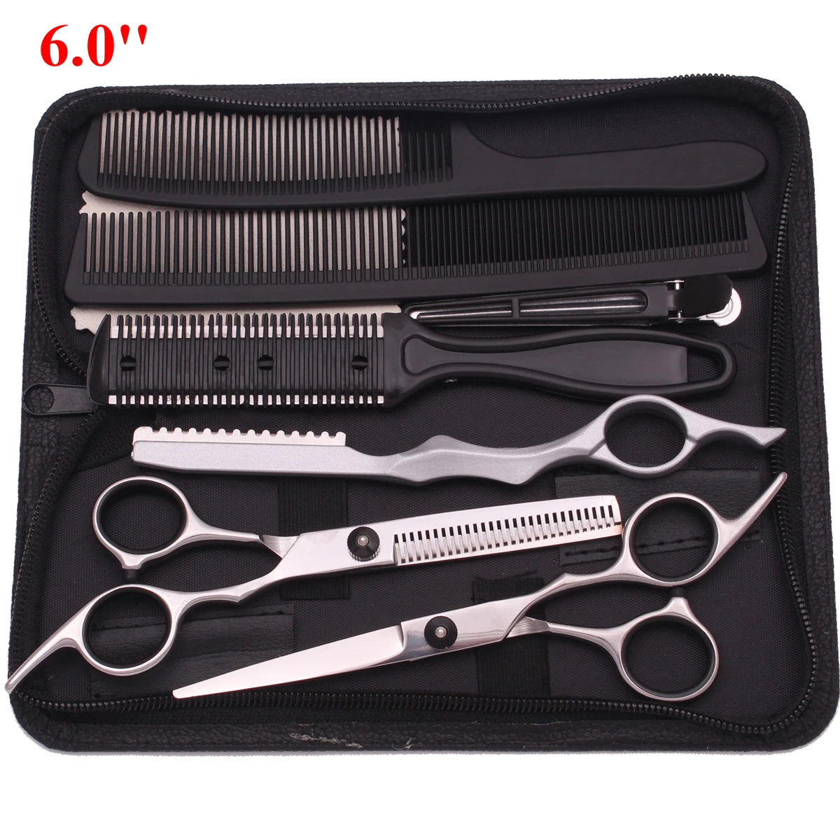 6'' Professional Hair Scissors Thinning Cutting Shears Hairdressing Comb Razor Set Salon Barber & Home Japan Steel