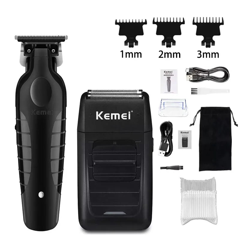 Kemei KM-2296 KM-2299 KM-1102 Professional Hair Clipper Kit Electric Shaver Male Hair Cutting Machine Men’s Cordless Trimmer