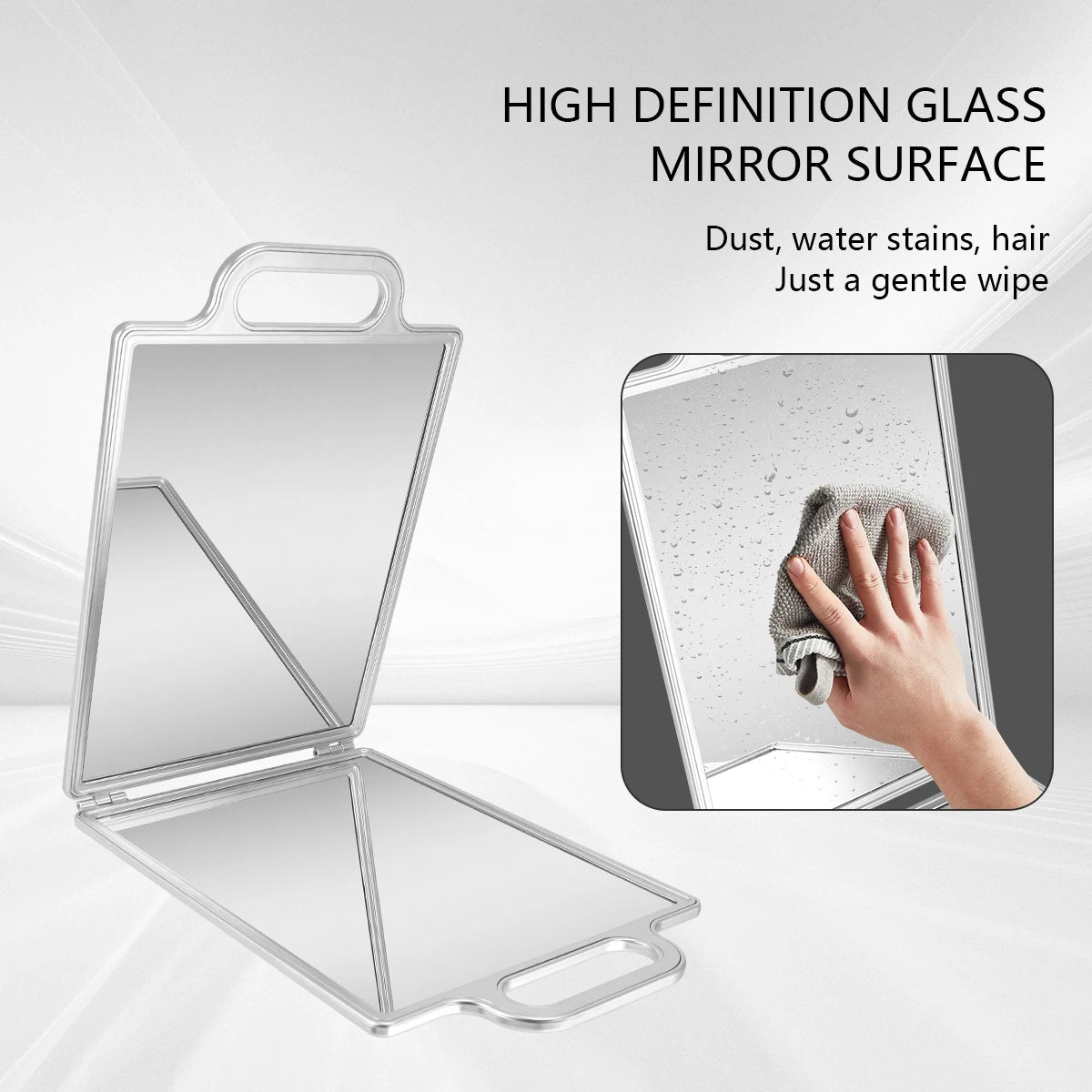 Hair Salon Double Mirror Hairdressing Rearview Mirror Barber Shop Folding Hand Special Mirror Makeup Plate Back Mirror.