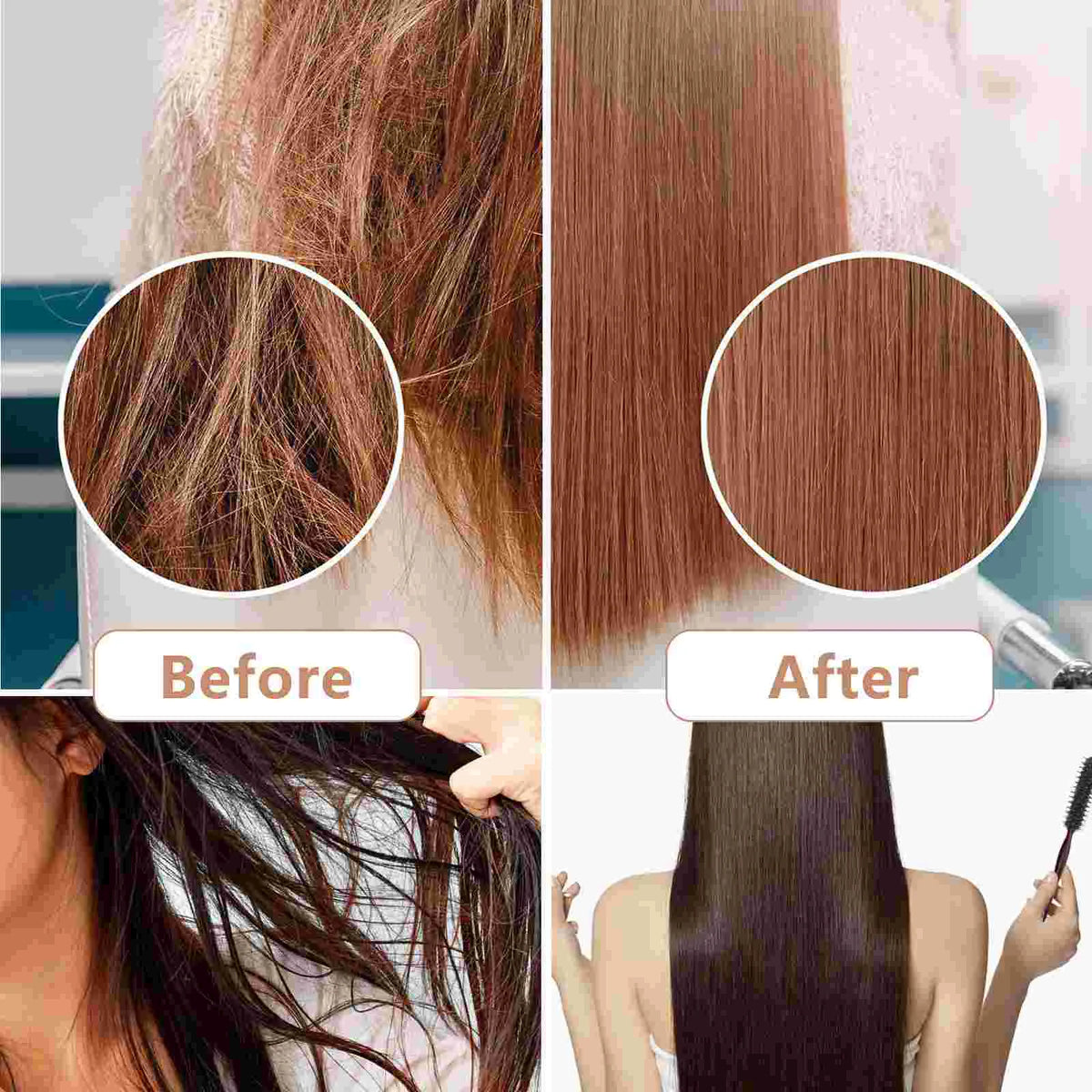 Bangs Comb Wooden Handle Hair Styling Round Brush Pointed Tail Hairbrush Bristles Hairdressing Tool Blow Dryer