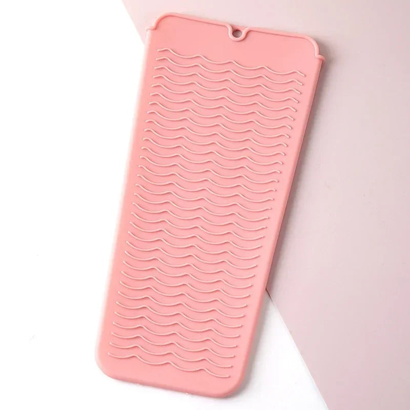 Silicone Heat Resistant Mat Pouch Heat Resistant Curler Hair Styling Tool Hair Straightener Pad Non-Slip Flat Curling Iron Mat