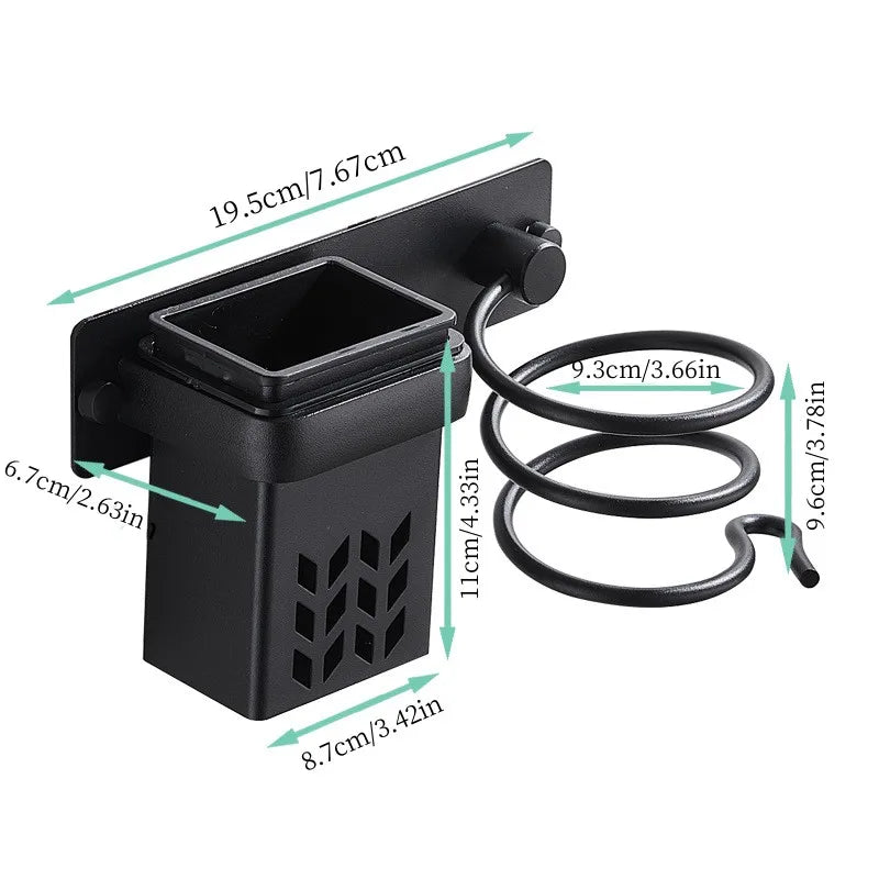 Wall-Mounted Hair Dryer Storage Rack Multifunctional Bathroom Hair Care Tool Straightening Irons And Curling Irons Storage Box