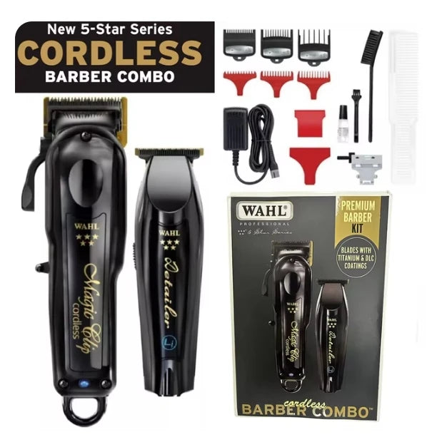Original  Wahl Hair Clipper for Barbers, 5-Star Series, Cordless Hair Clipper, Magic Clip  & Detaliers & Vanish