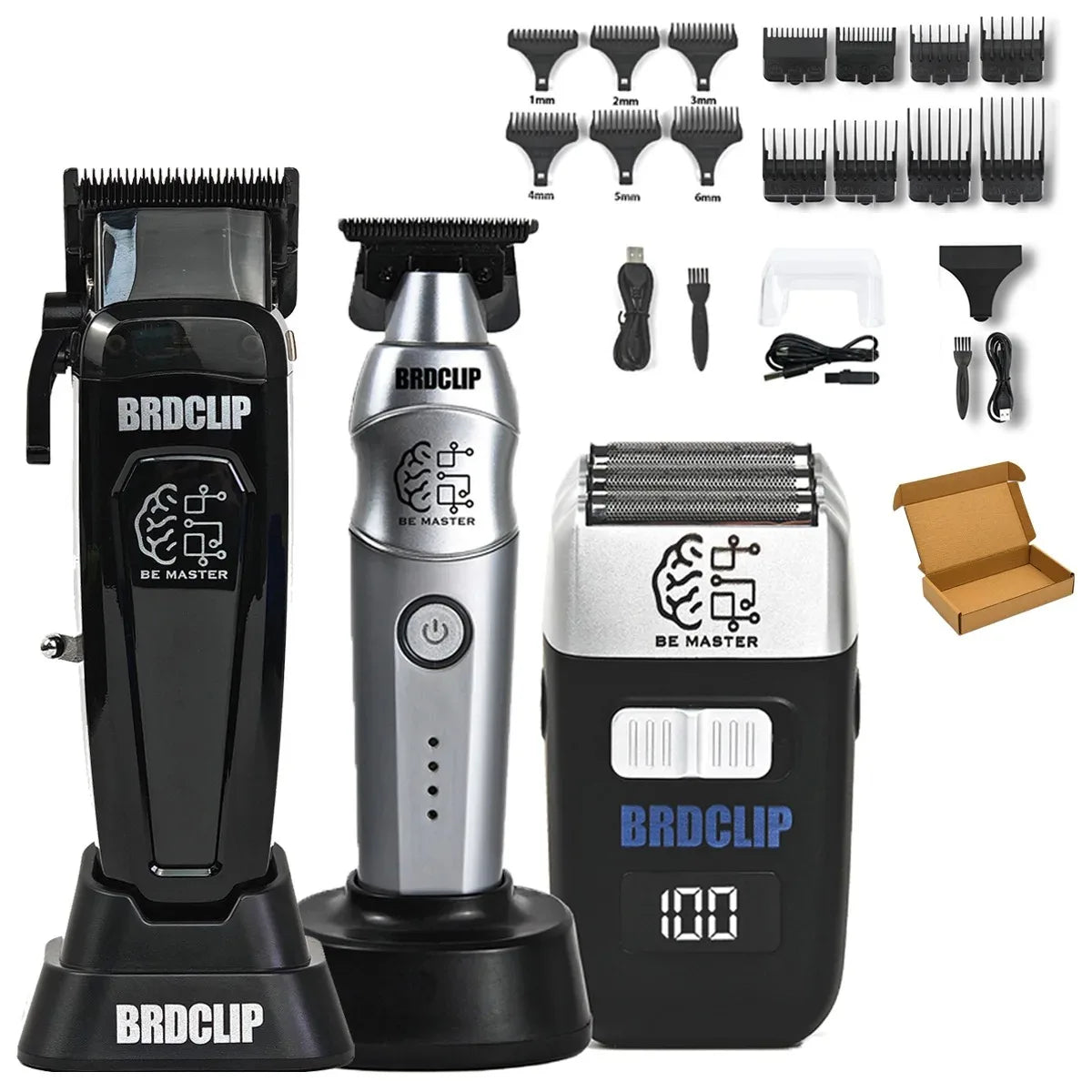 Barber Shop Set BRDCLIP 106 617 8008 Professional Electric Hair Clipper Hair Trimmer for Man Electric Shaver 3 Net DLC Blade
