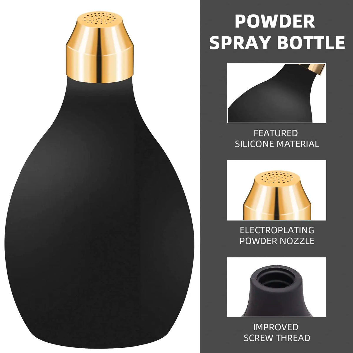 Powder Spray Bottle Barber Powder Hair Fibers Spray Applicator Refillable Spray Pump Dispenser Rubber Container Salon Supplies