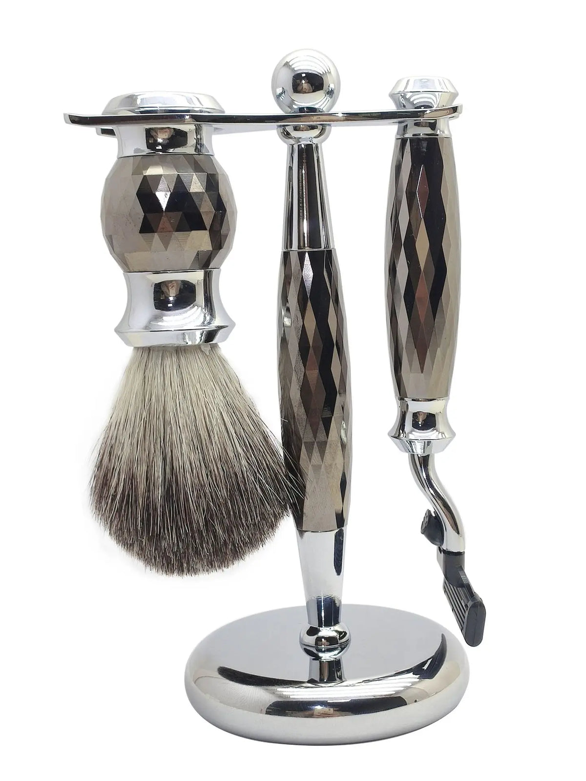 Classic Men Stainless Steel  Shaving Set Brush Barber Shave Beard Kit for Men Gift
