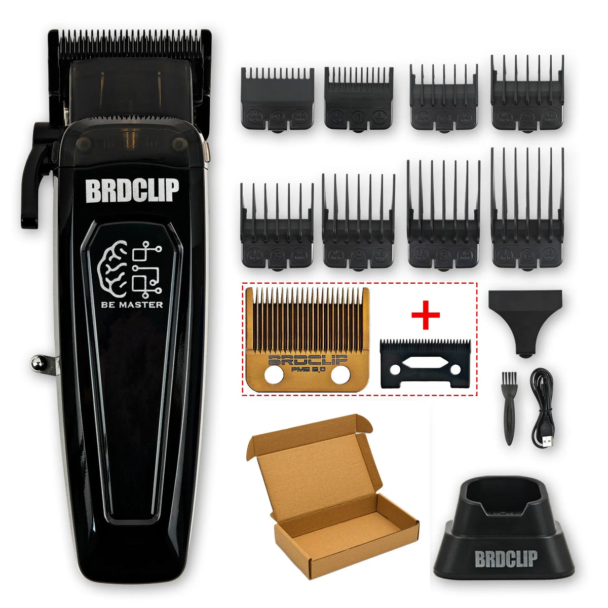 BRDCLIP Professional Barber Hair Cutting Machine Kit Base Charger 7500RPM Hair Clipper DLC Blade Salon Hair Trimmer for Men