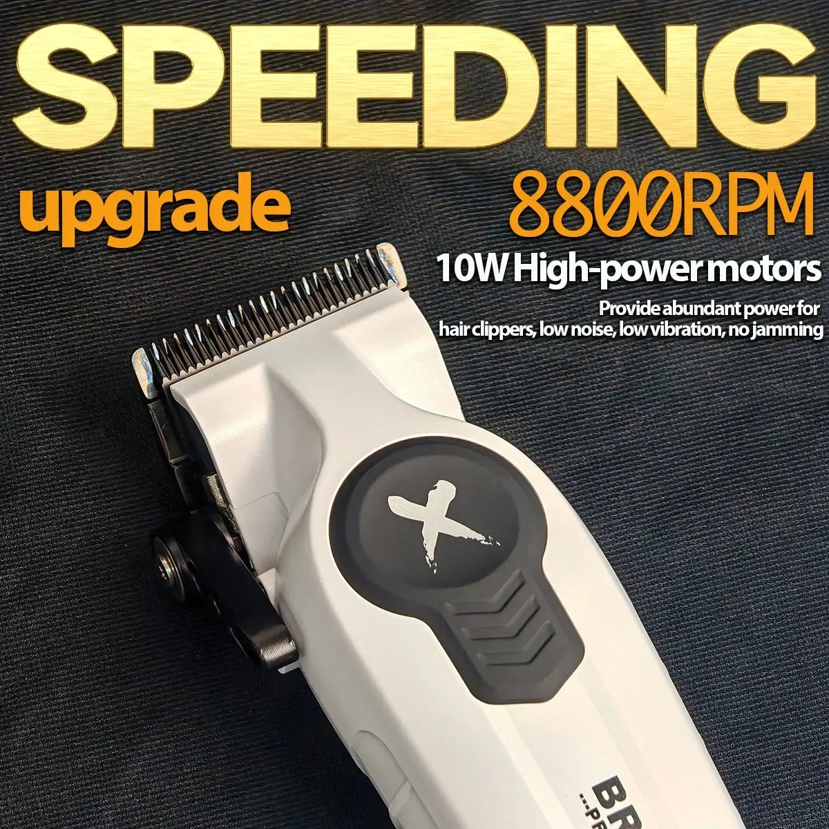 BRDCLIP X Series FA1C White Gradient 8800RPM Professional Hair Clipper Equipped with Charging Dock Suitable for Men's Hair Salon