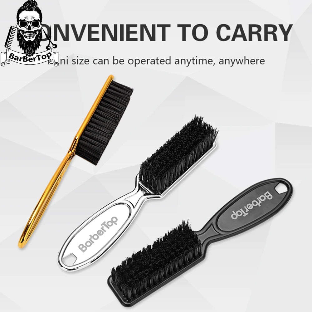 Barbertop Electroplate Clean Shaver Brush Professional Barber Hairdressing Hairbrush Barbershop Styling Tools Cleaning Supplies