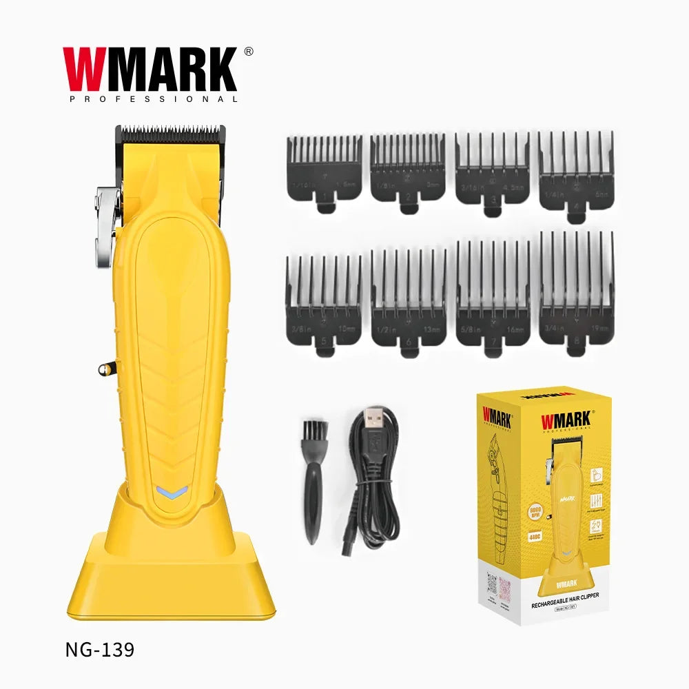 2024 New WMARK Hair Clipper NG-139 Oil Head Electric Clippers Hot Selling Charging Base Hair Cutting Machine