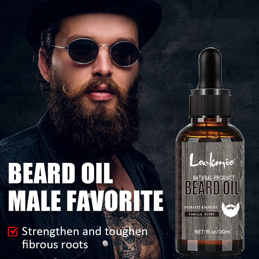 Beard Care Kit Beards Gloss Moisturize Serum Beard Oil Prevents Itch and Moustache Dandruff Softens and Nourish Whiskers Product