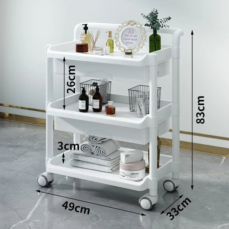 Organizers Trolleys Cart Salon Folding Serving Hair Extension Beauty Decor Furniture Professional Organizer Wheels Plastic