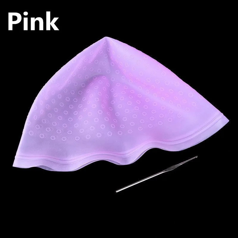 Reusable silicone hair color and bright dye cap for hairstyle tools