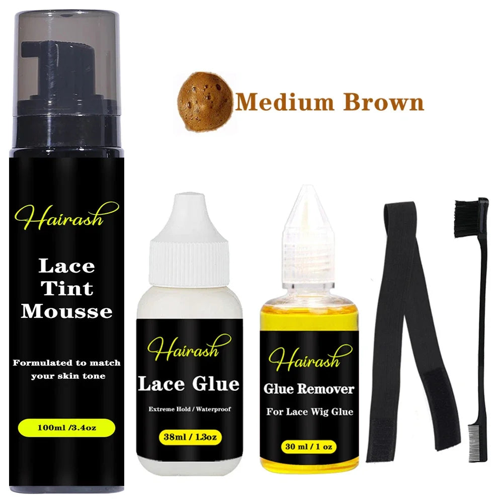 Front Lace Wig Glue Waterproof Adhesives  Remover Hair Wax Stick Lace Tint Mousse Wig Installation Kit