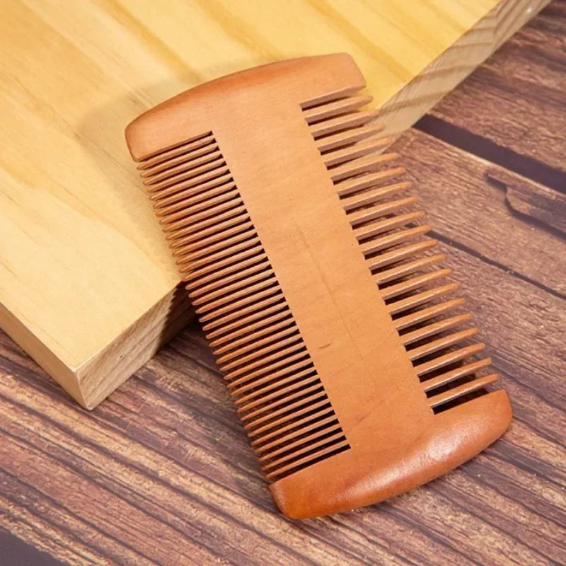 Wooden Beard Comb Mustache Hair Brush for Men Fine Coarse Teeth Perfect Beard Balms Essential Oils Combs Расческа Для Волос