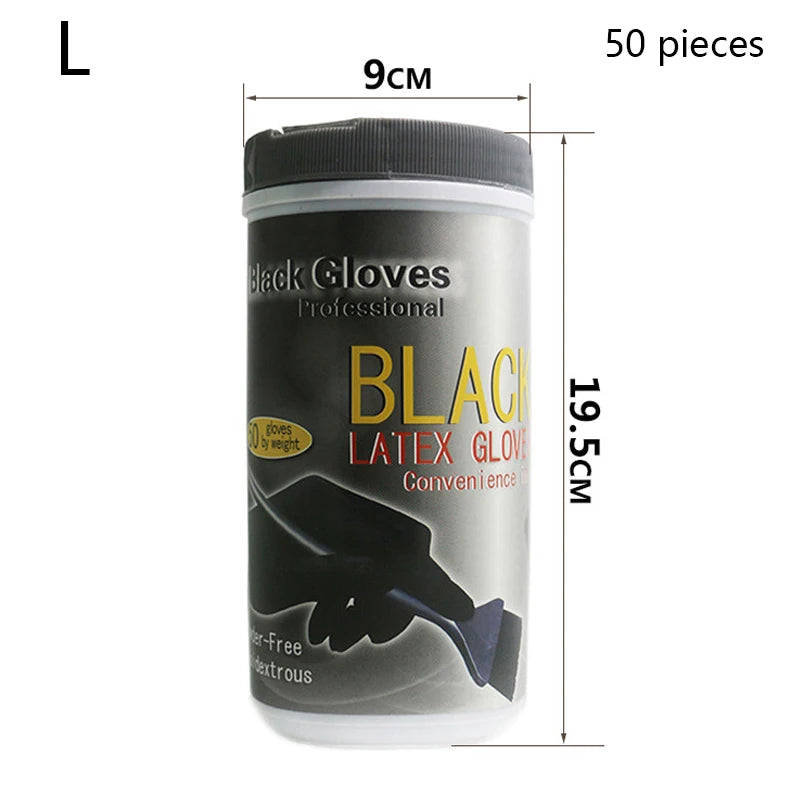 Black Rubber Gloves Waterproof Thickened Durable Salon Hair Colour Clean Products For Hair Professional Hairdressing Accessories