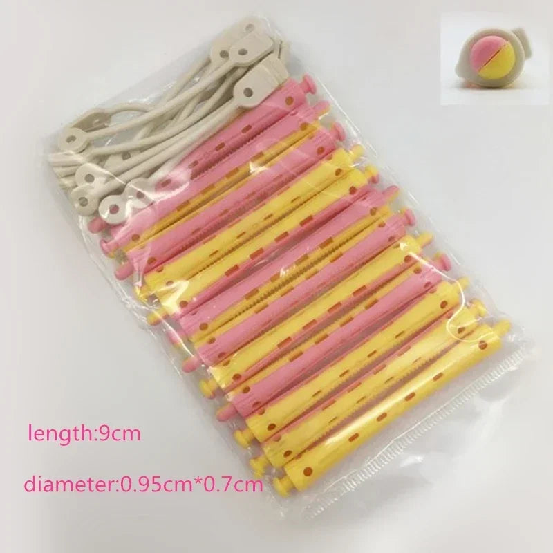 12pcs Hair Perm Rods Heatless Hair Curling Rollers Perming Rods Curlers Cold Wave Rods Flexible For Women Long Short Hair