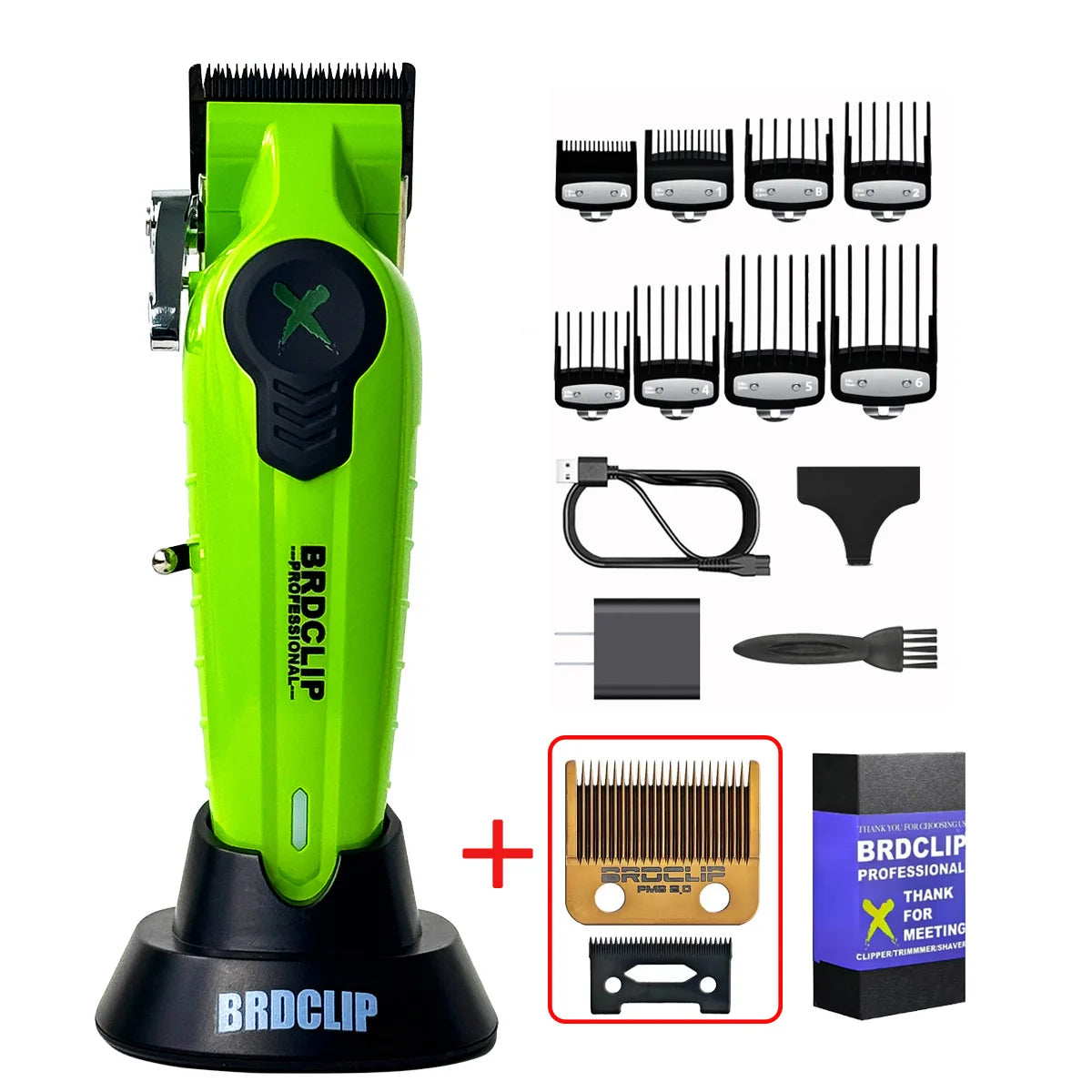 BRDCLIP FA1C NEW 7500RPM Barber Professional Hair Clipper High Speed Motor 2500mAh Electric Trimmer DLC Blade With Base