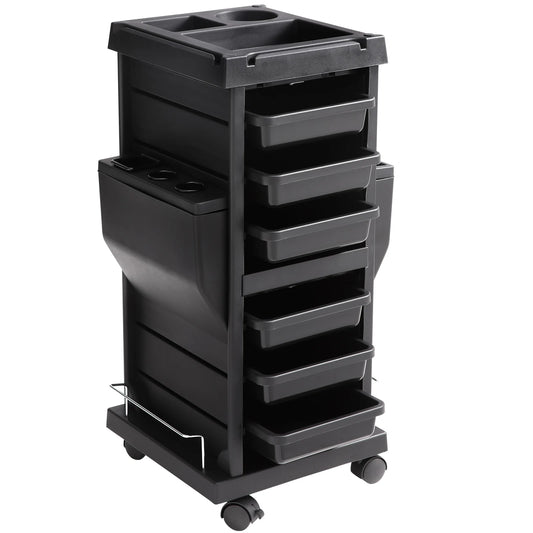VEVOR Ultimate Salon Trolley Cart for Stylist with 6 Removable Drawers & Tool Holder and Lockable Wheels for Beauty SPA Barber