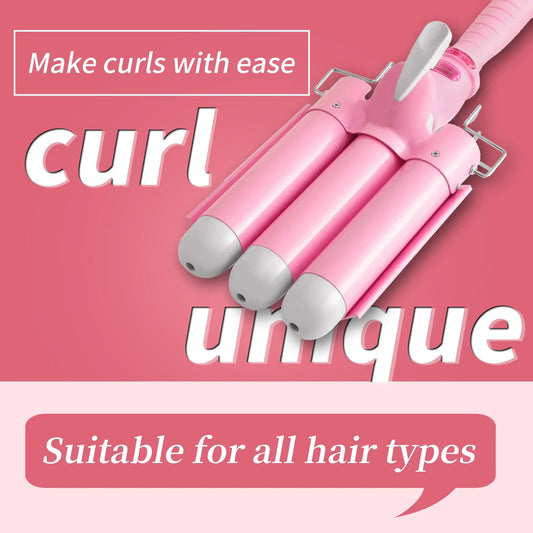YAWEEN Lcd Curling Iron Professional Ceramic Hair Curler 3 Barrel Hair Curler Irons Hair Wave Fashion Styling Tools