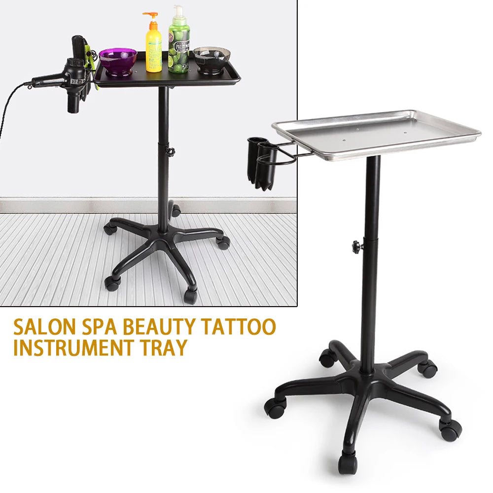 Salon Metal Silver Rolling Service Hairdresser Tray