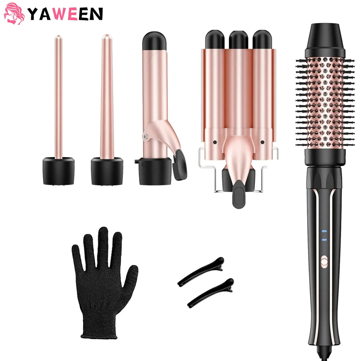 Curling Iron 5-in-1 Hair Curler Professional Curling Wand Beach Waves Hair Tools Appliances Suitable For All Hair Types