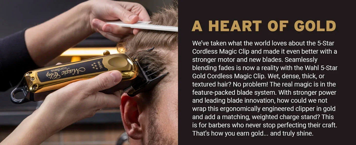 Original  Wahl Hair Clipper for Barbers, 5-Star Series, Cordless Hair Clipper, Magic Clip  & Detaliers & Vanish