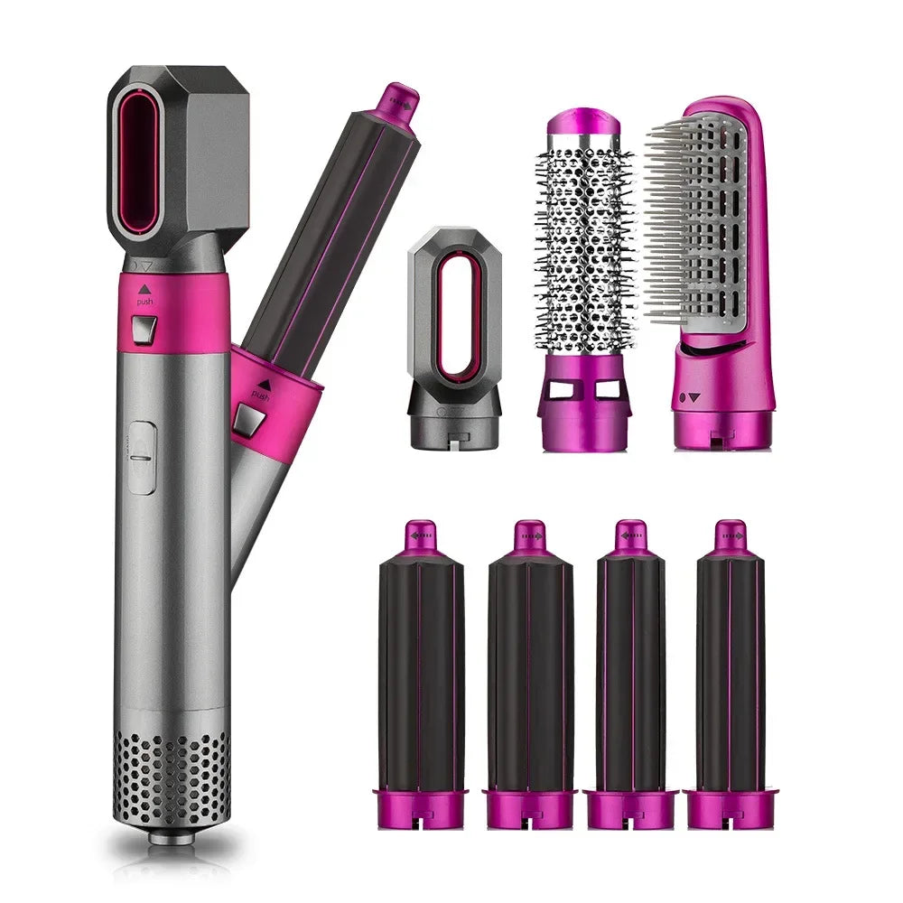 7 in 1 Multi-function Hot Air Comb Dry and Wet Hair Straightener Curly Hair Dryer