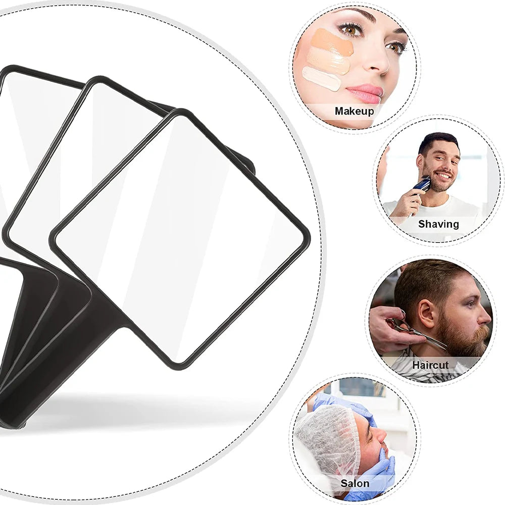 1Pcs Plastic Handle Handheld Makeup Vanity Mirror Portable Square Eyelash Extension Mirror Women Cosmetic Beauty Salon Supplies