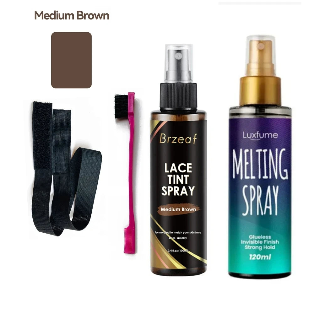Lace Tint Melting Spray wax stick for wig melting spray lace wig wax stick Edge Control Hair Care produc Wig Installation Set