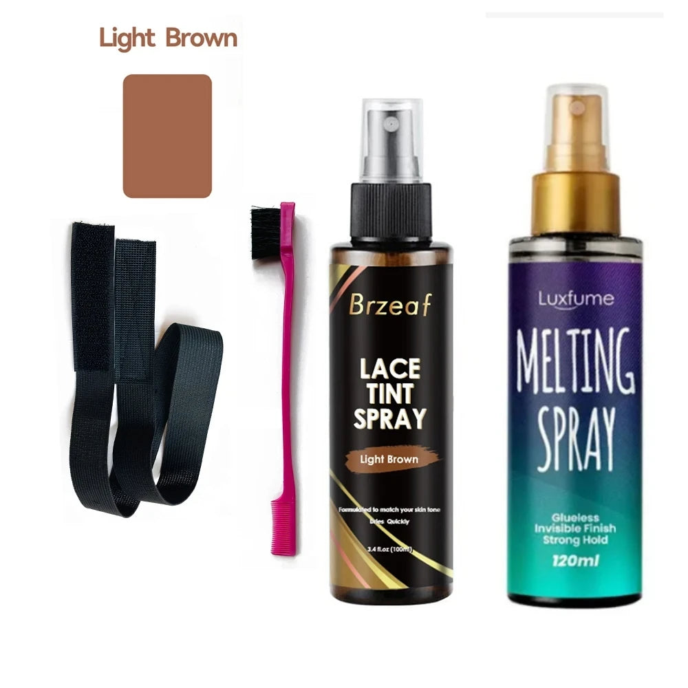 Lace Tint Melting Spray wax stick for wig melting spray lace wig wax stick Edge Control Hair Care produc Wig Installation Set