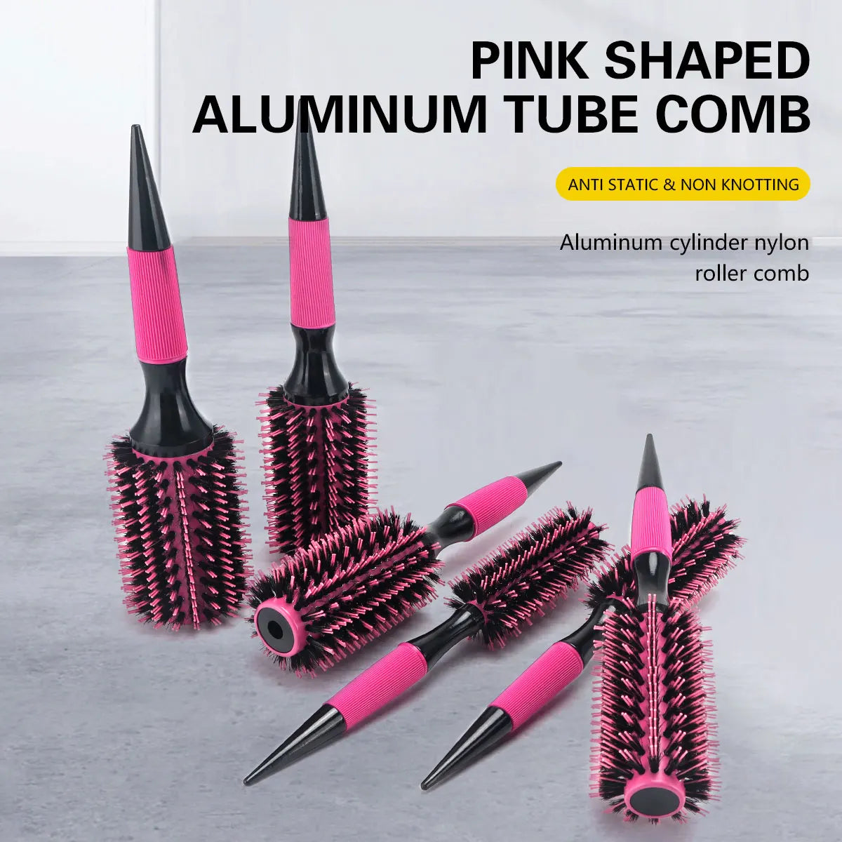 Round Tube Curly Hairs Rollers Hair Comb for Barber Salon Hair Brush Styling Hairbrush Hairdressing Combs Tools