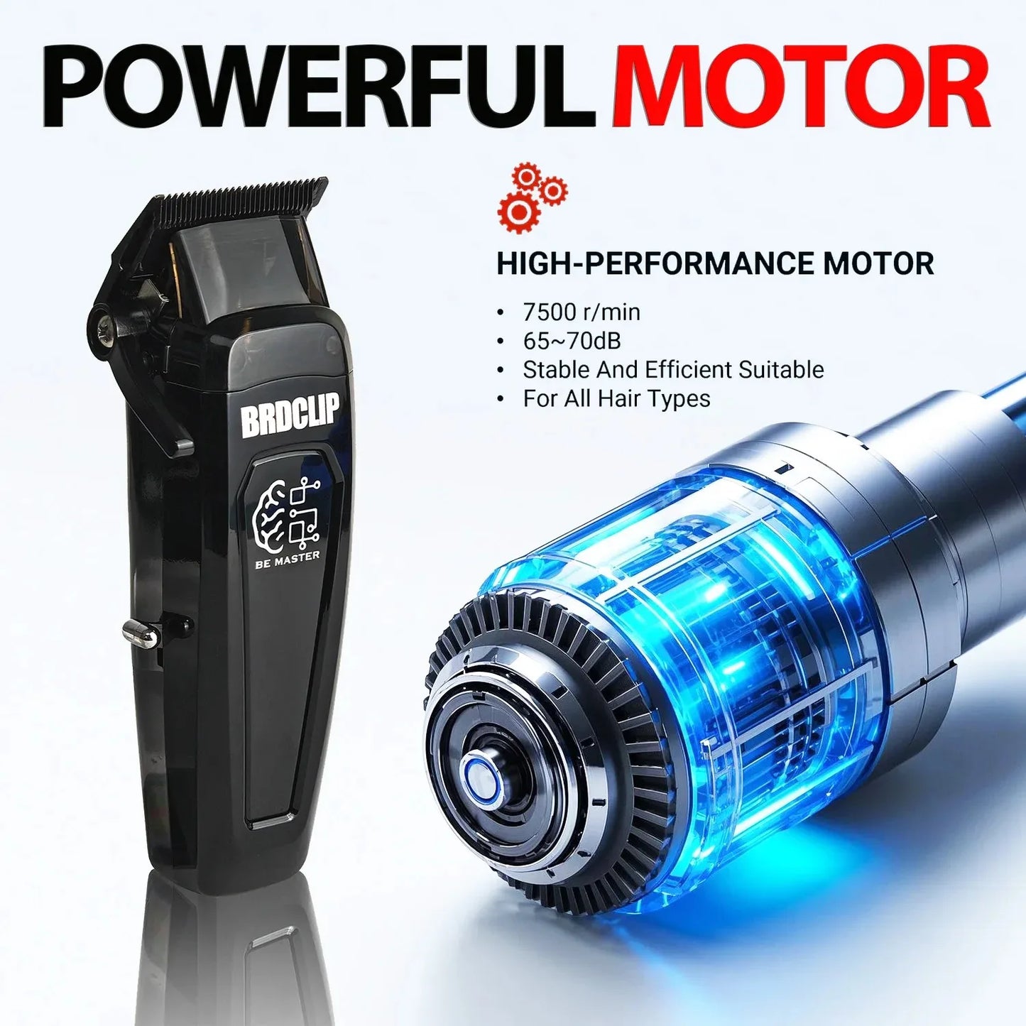 Barber Shop Set BRDCLIP 106 617 8008 Professional Electric Hair Clipper Hair Trimmer for Man Electric Shaver 3 Net DLC Blade