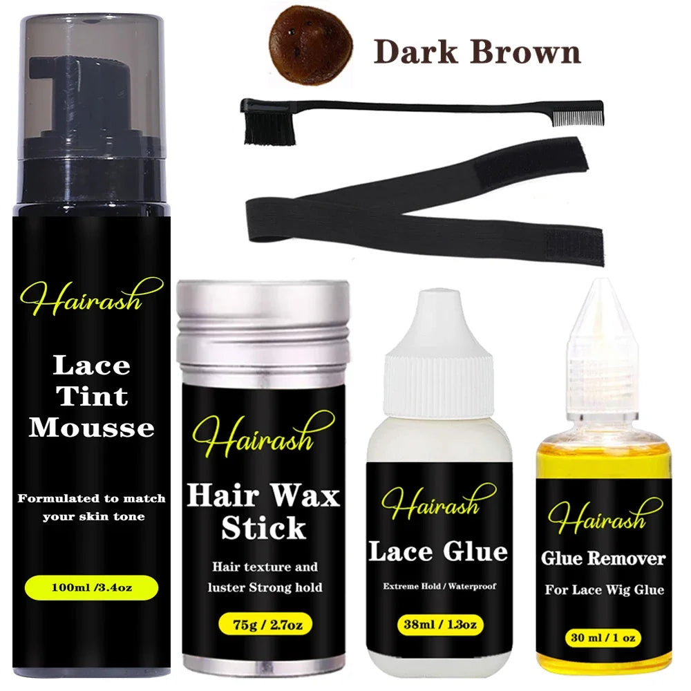 Front Lace Wig Glue Waterproof Adhesives  Remover Hair Wax Stick Lace Tint Mousse Wig Installation Kit