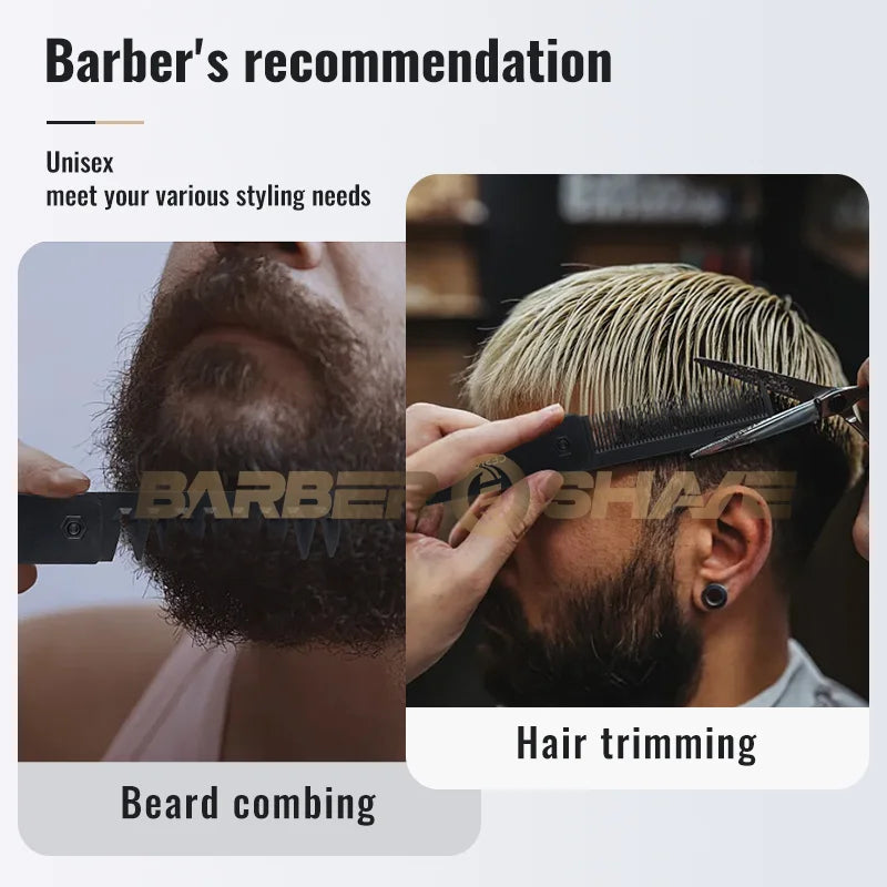 High Quality 2 in 1 Pocket Folding Combs Wide Tooth Oil Head Comb Beard Combing Barber Hair Clipper Comb Salon Hair Styling Tool