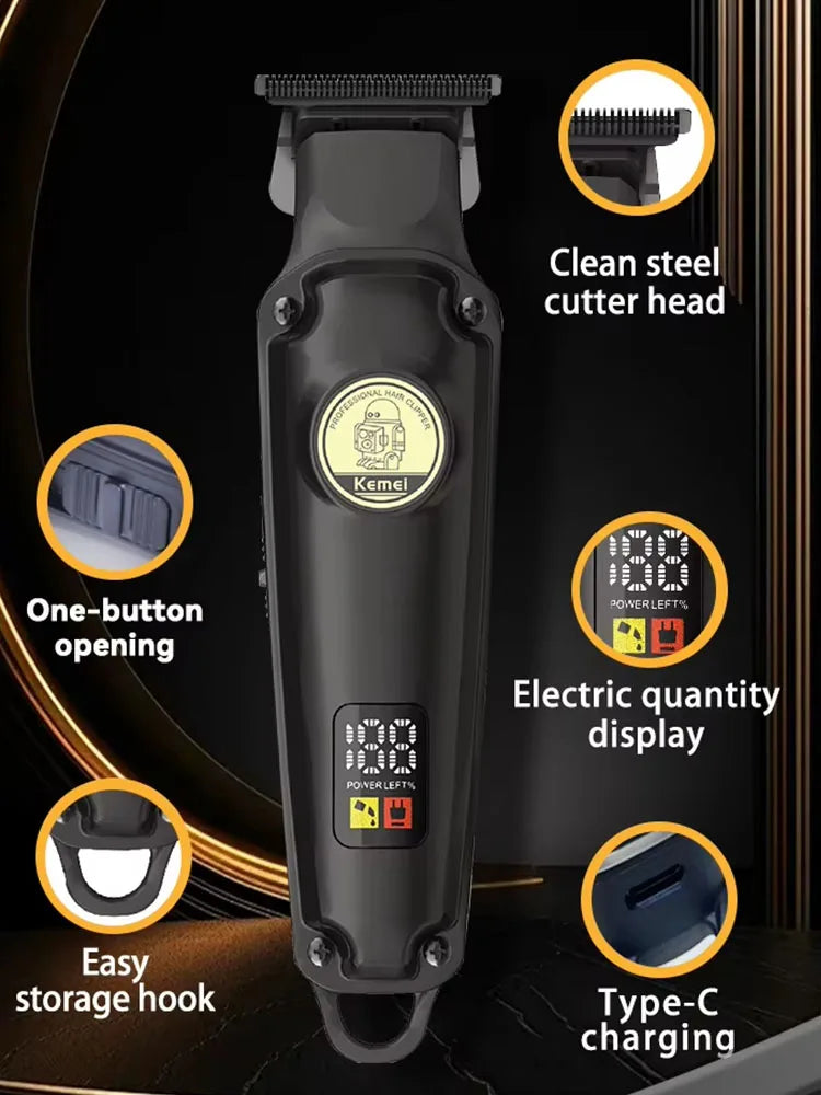 Kemei Rechargeable Hair Clippers Cordless Barber Easily Trimmer Bald Head Washable Electric Beard Shaver For Men KM-2371 KM-2024