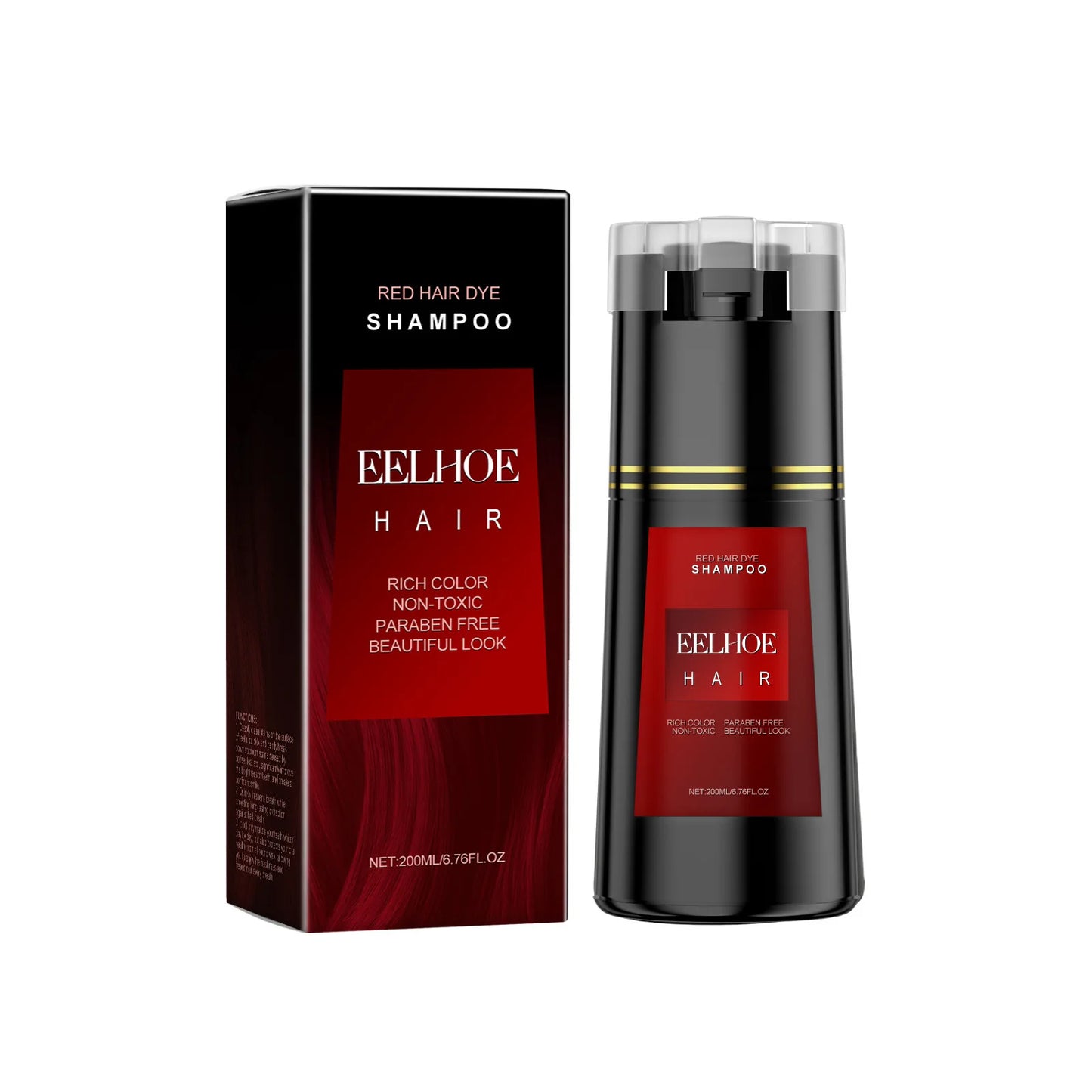 EELHOE Ginseng Extract Shampoo Color Hair Dye Moisturize Dry Hair Strengthening and Growth Black Sesame Darkening Hair Shampoo