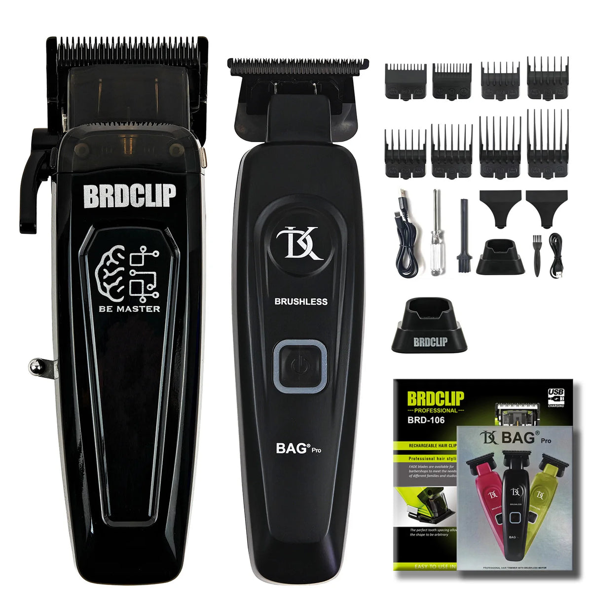 New Professional BRDCLIP BRD106 078 Hair Clipper 7500RPM 7200RPM Hair Salon Trimmer DLC Blade with Charging Base Barber for Men