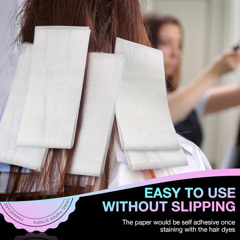 50PCS Reusable Foam Hair Wraps Hair Dye Paper Large Size Henna Repellent Hair Tint Paper Salon Professional Hair Coloring Strips