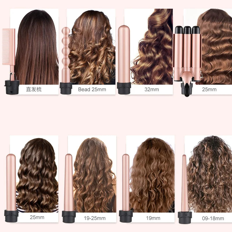 Customizable Electric Curling Iron Hair Tools Professional Roller Curls Wand Fast Heating Up  Curling Iron for All Hair Types