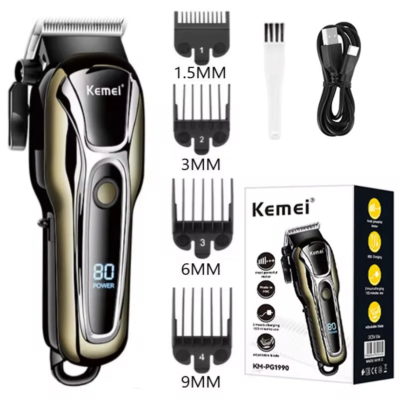 Kemei Hair Clipper Electric Hair Trimmer for men Electric shaver professional Men's Hair cutting machine Wireless barber trimmer