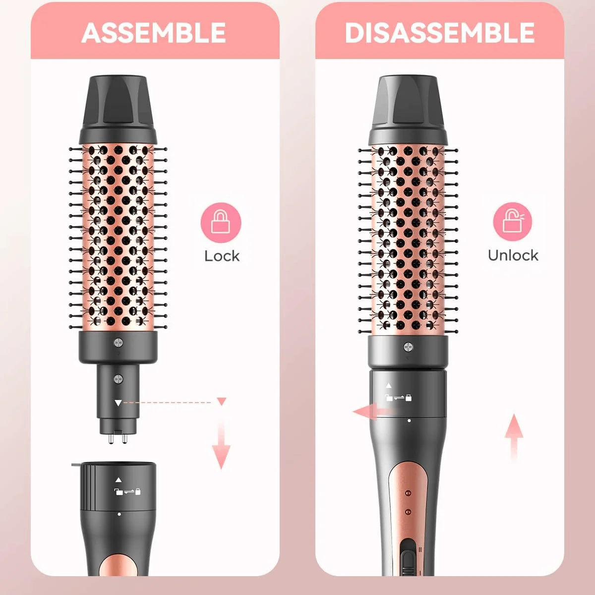 4-in-1 Curling Iron with Curling Brush, Professional Hair Curler 9-32MM Hair Straightener,Fast Heating Hair Styling Appliances