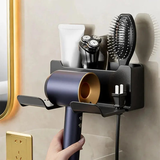 1 Pcs Hair Dryer Holder Wall Dryer Cradle Straightener Stand Hairdryer Organizer Box Plastic Hair Dryer Stand