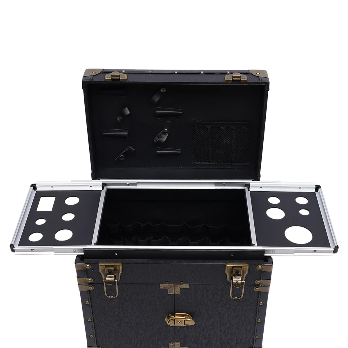 Rolling Train Case Hairdressing Trolley Stylist Beauty Salon Cosmetic Luggage Travel Organizer Tool Box