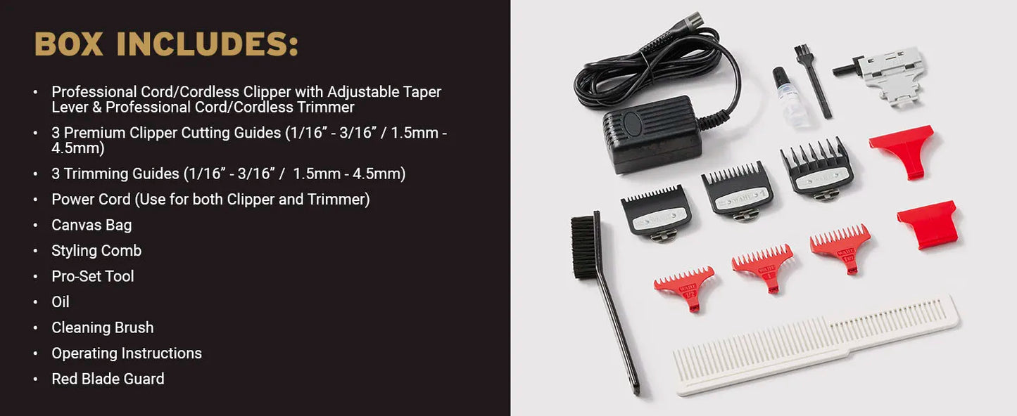 Original  Wahl Hair Clipper for Barbers, 5-Star Series, Cordless Hair Clipper, Magic Clip  & Detaliers & Vanish