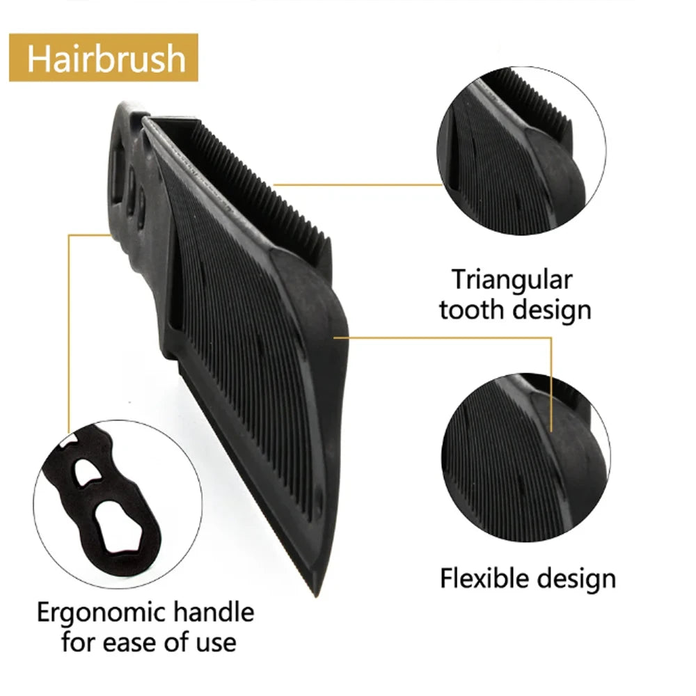 2PCS Barber Flat Top Hair Cut Comb Set Pro Barbershop Men's Curved Positioning Hair Clipper Comb Salon Hairdresser Tool Supplies