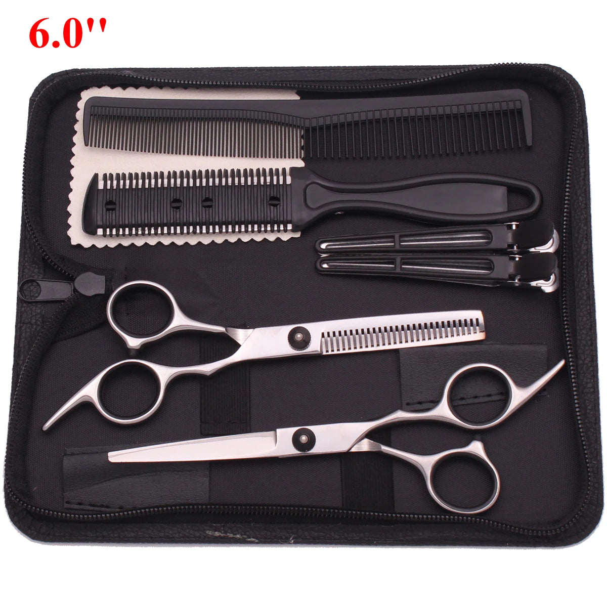 6'' Professional Hair Scissors Thinning Cutting Shears Hairdressing Comb Razor Set Salon Barber & Home Japan Steel