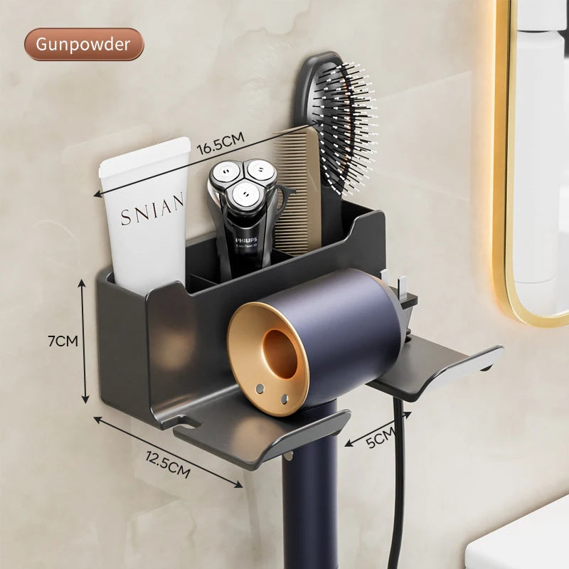 Hair Dryer Cradle Wall Shelves Hair Dryer Holder Hairdryer Organizer Box Blower Holder Shelf